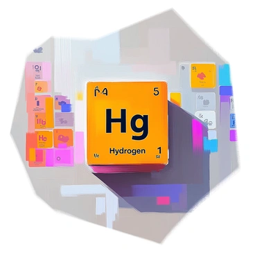 A close-up view of a colorful periodic table, prominently featuring the element "Hydrogen." The element box is highlighted in a bright hue, emphasizing its atomic number "1" and symbol "H." Surrounding the hydrogen box, various other elements are displayed in a range of colors, creating a vibrant and educational atmosphere. The background of the periodic table is detailed, showcasing the arrangement of elements with clear labels and distinct formatting.