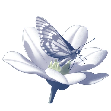 A close-up view of a butterfly resting delicately on a flower petal. The butterfly displays intricate wing patterns with distinct shapes and textures. The flower features soft, rounded petals, prominently showcasing its organic structure and details. Sunlight illuminates the scene, casting gentle shadows and highlighting the delicate features of both the butterfly and the flower. The background includes hints of greenery that enhance the focus on the butterfly and petal.