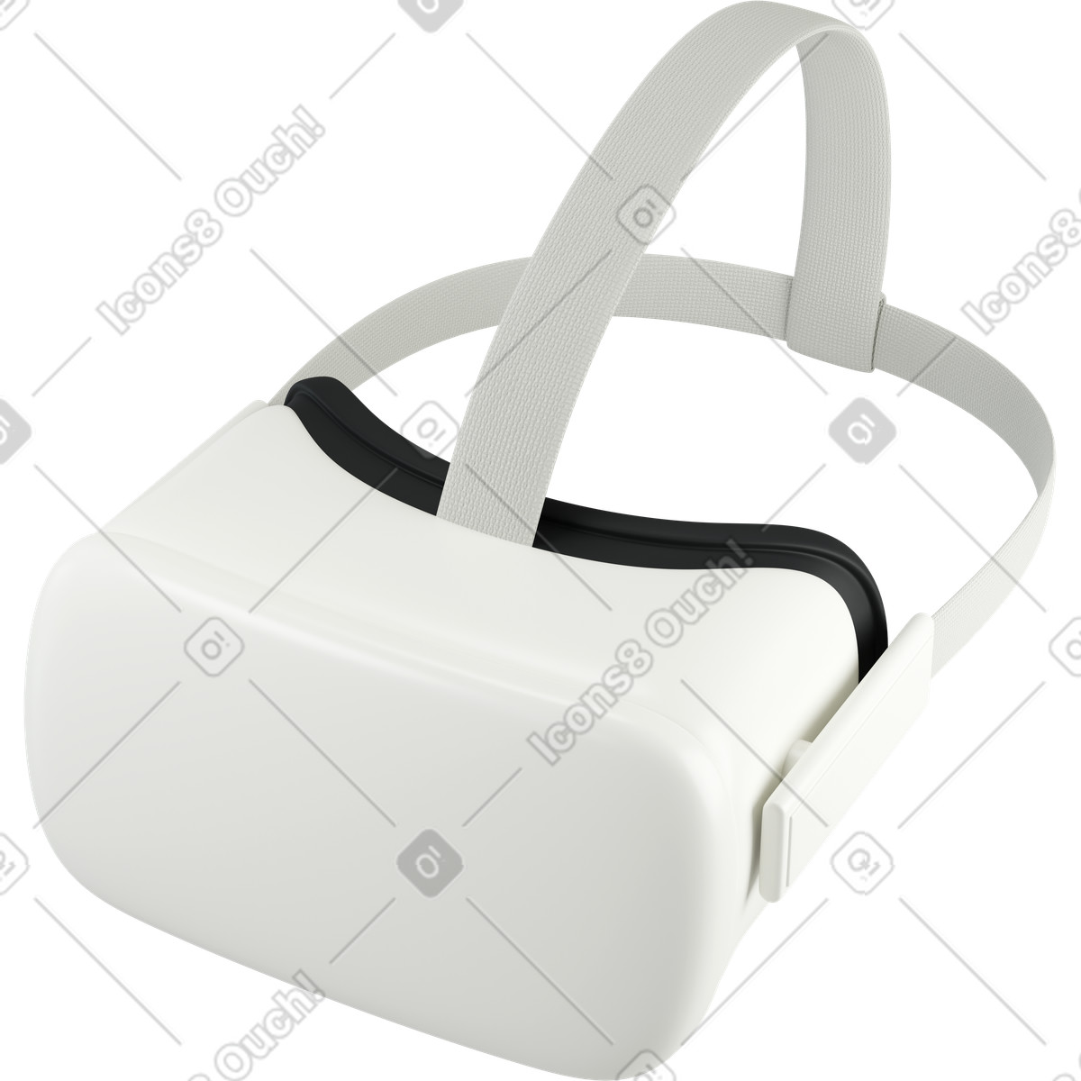 3D Business 스타일의 White vr headset top view 일러스트레이션 PNG, SVG 다운로드