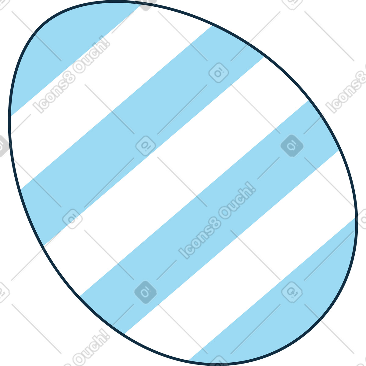 Blue easter egg illustration in Bubble gum style download in PNG, SVG