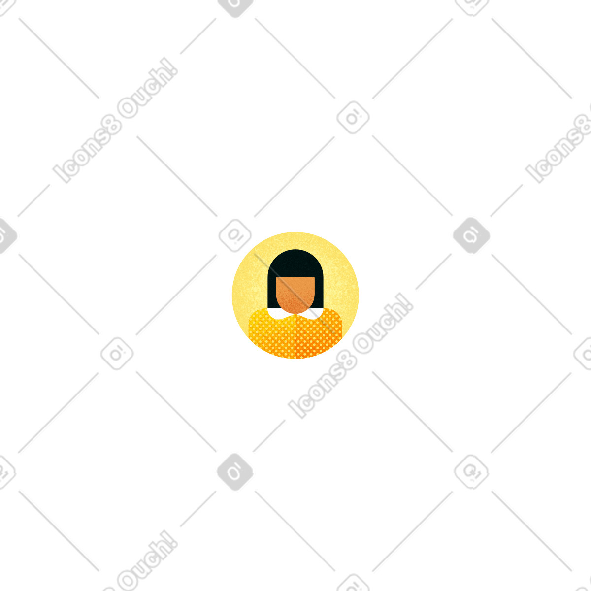 Gelbes benutzersymbol-Illustration im Willowy-Stil als Download in PNG, SVG