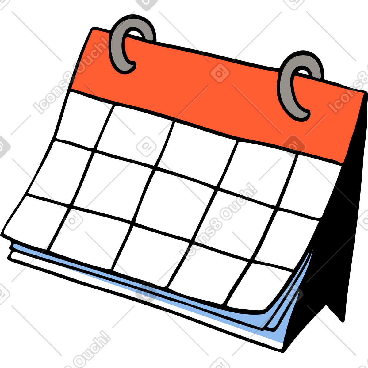 Ilustração de Calendário em no estilo Comic para baixar em PNG, SVG