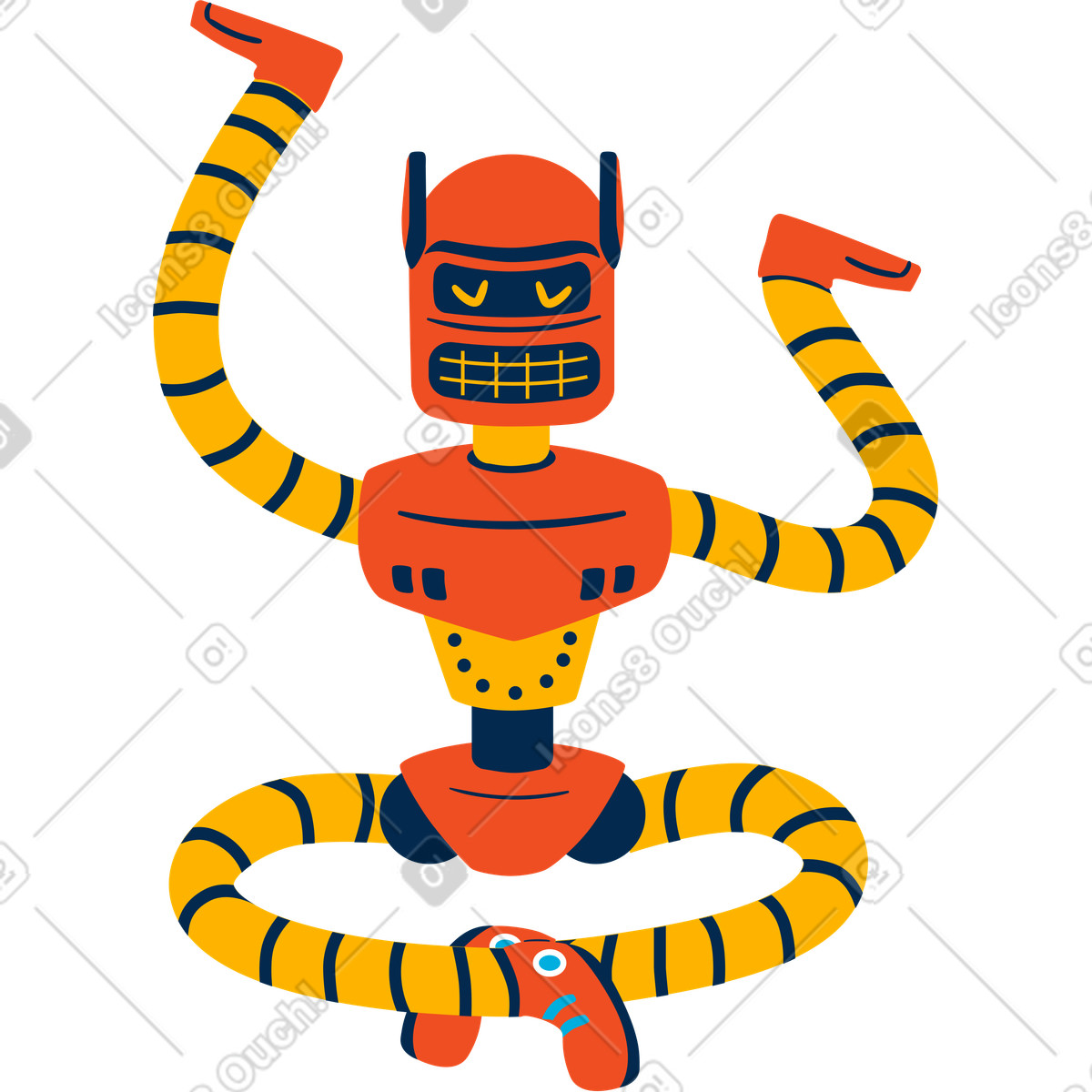 Roboter-Illustration im Flame-Stil als Download in PNG, SVG