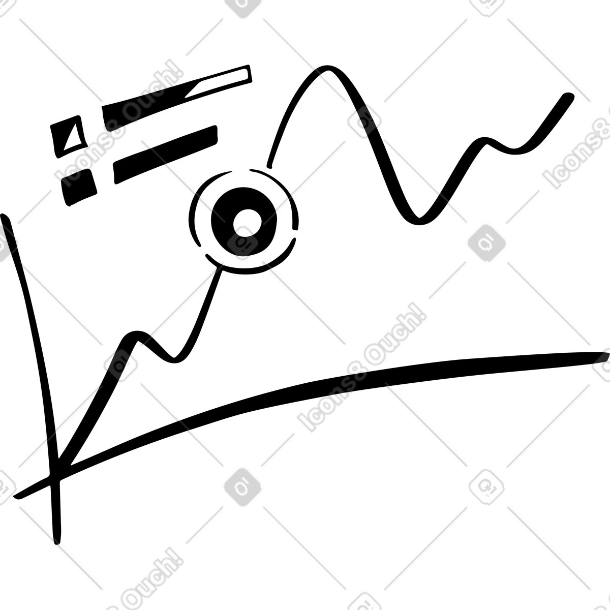 Line graph illustration in style download in PNG, SVG
