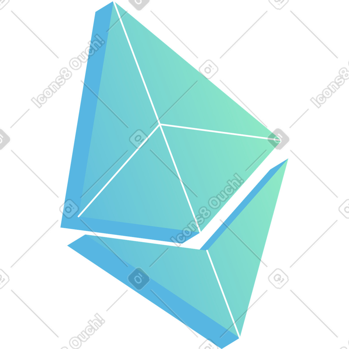 Ilustração de Turned etherium icon em no estilo Florid para baixar em PNG, SVG