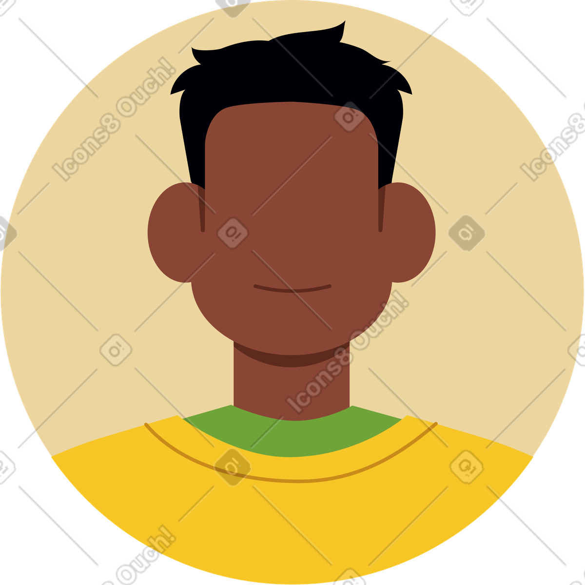 Avatar maschile illustrazione in stile Catchy scarica in PNG, SVG