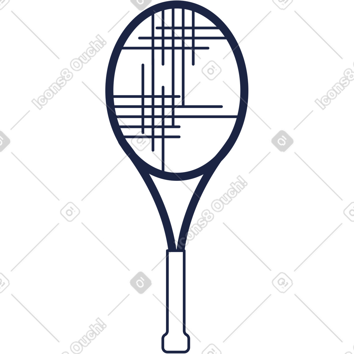 Tennis racket illustration in Urban Line style download in PNG, SVG
