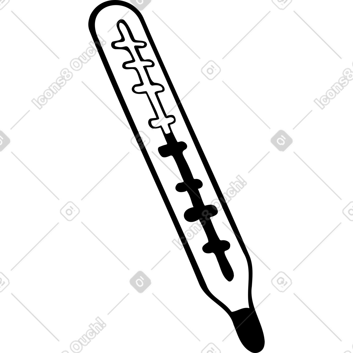 Thermometer for measuring temperature illustration in Journal style download in PNG, SVG