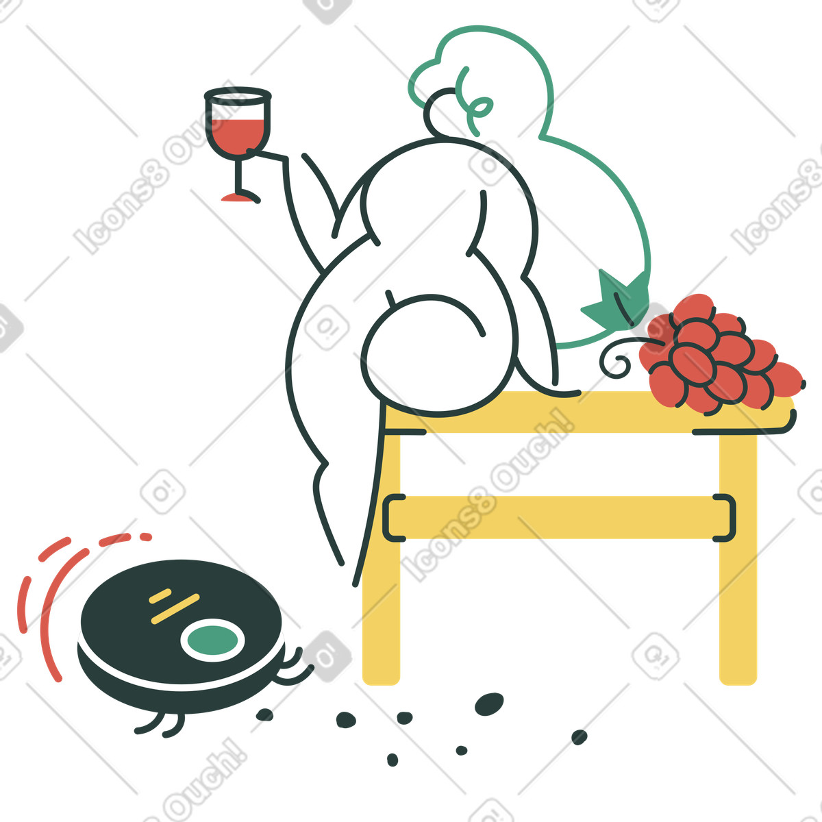 Ilustração de Aproveitando o tempo livre em no estilo Macaroni para baixar em PNG, SVG