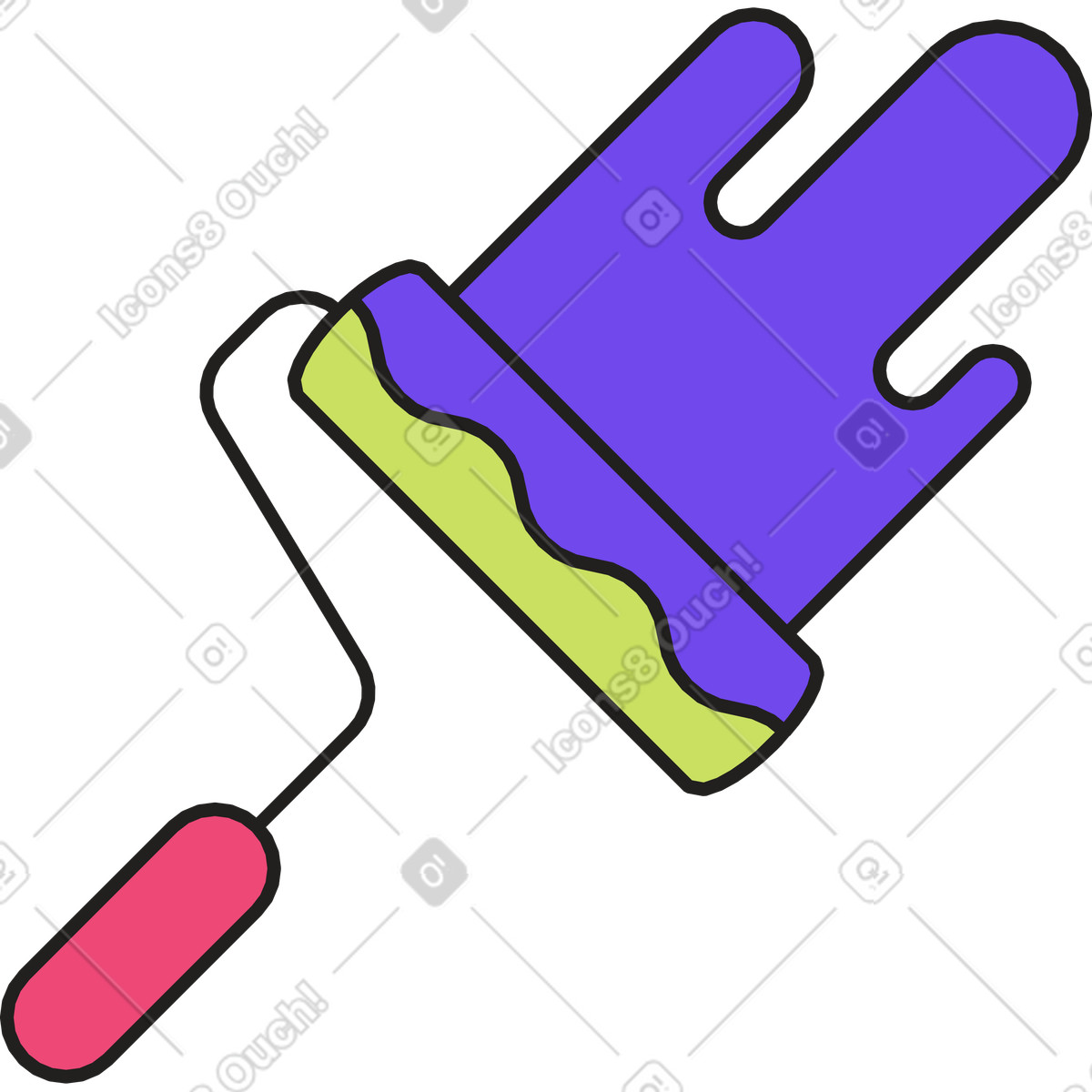 Farbrolle-Illustration im Dazzle-Stil als Download in PNG, SVG