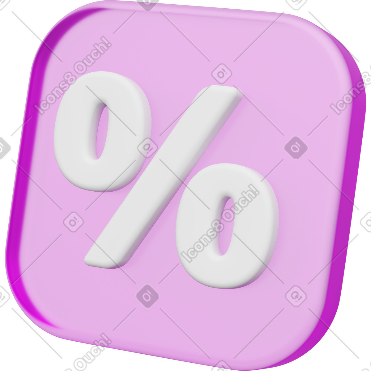 Illustration Symbole rose en pourcentage, taux d'intérêt, financier, badge de vente et marketing dans le style 3D Playful à télécharger aux formats PNG, SVG