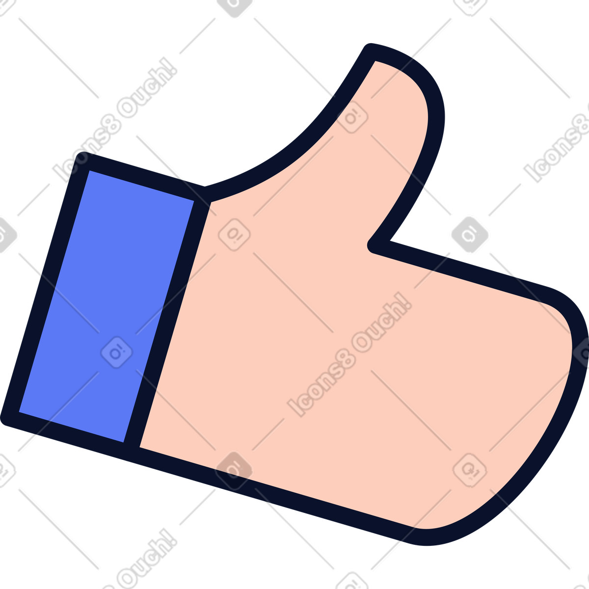 Thumb up illustration in Flexy style download in PNG, SVG