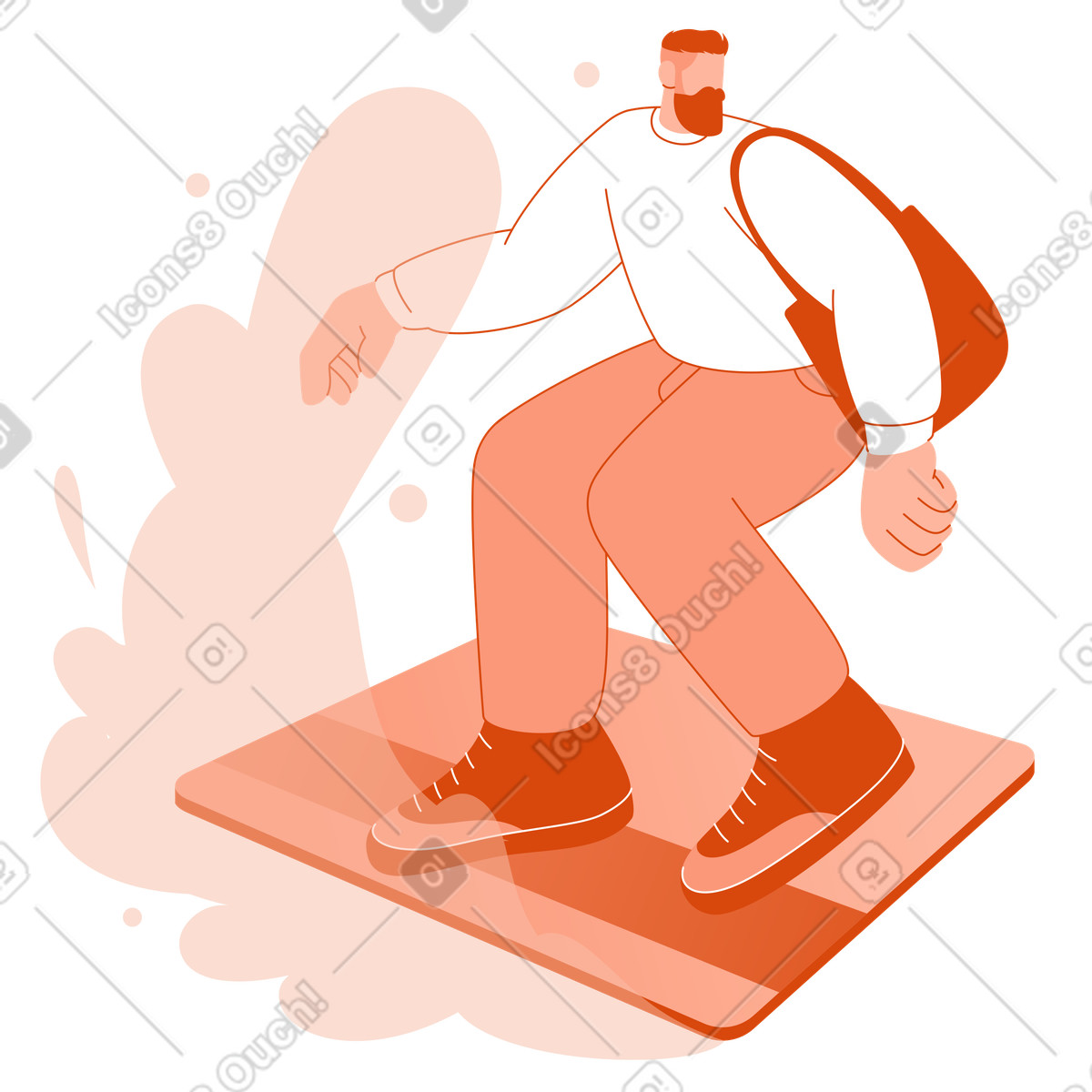 Customer with credit card, Cashless purchase or digital payments illustration in Orange style download in PNG, SVG