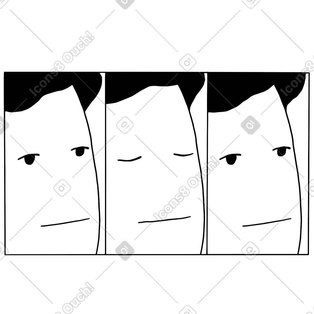Doodle character blinking in confusion illustration Dudes style download PNG, SVG