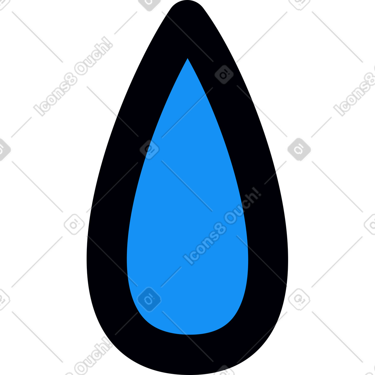 Ilustração de Pequena gota azul em no estilo Droll para baixar em PNG, SVG