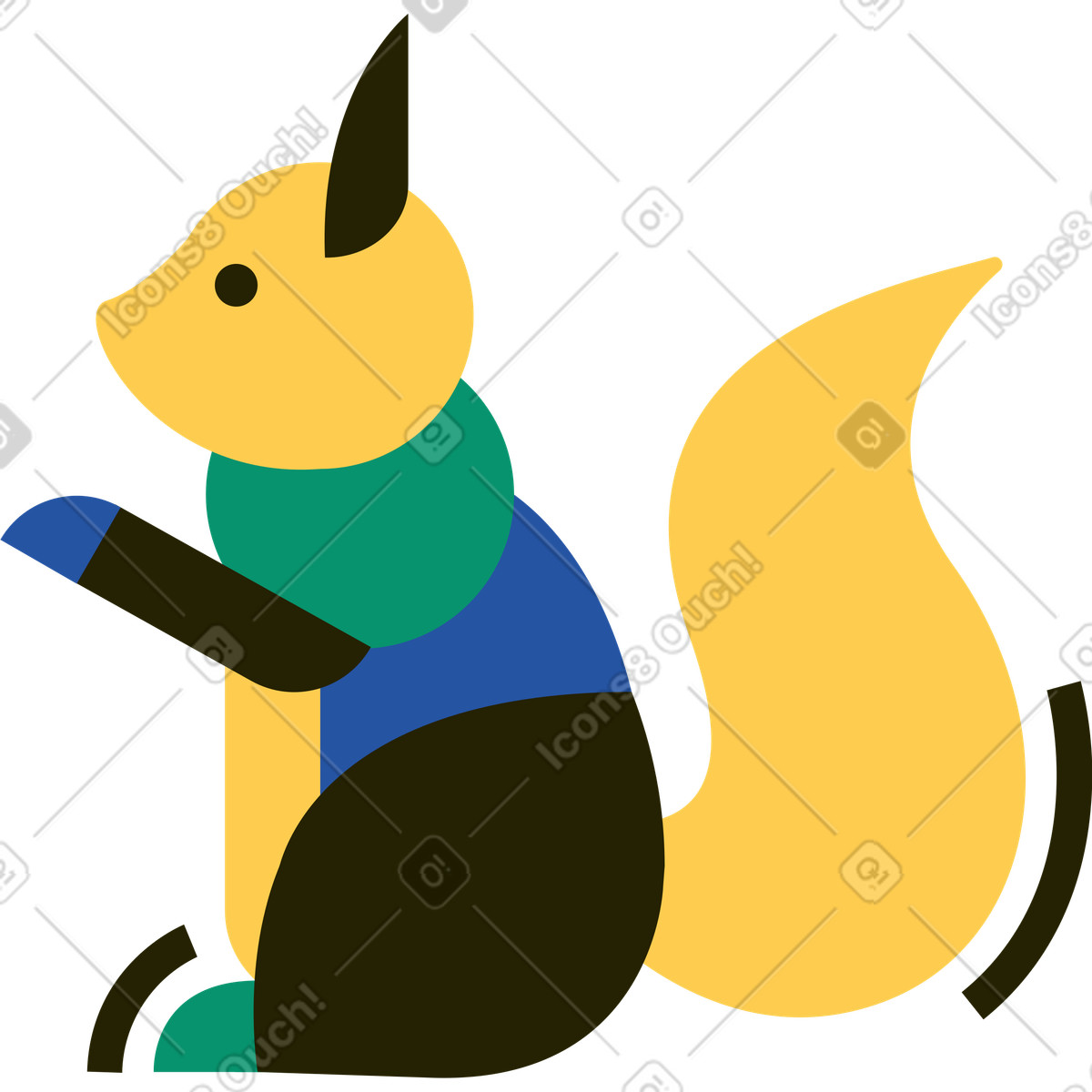 Eichhörnchen-Illustration im Spot-Stil als Download in PNG, SVG