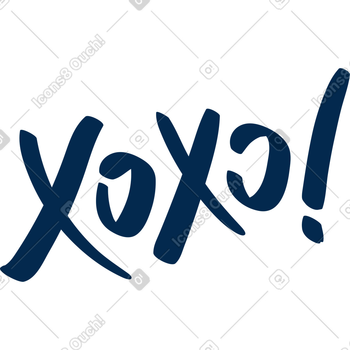 Xoxo-Illustration im Flame-Stil als Download in PNG, SVG