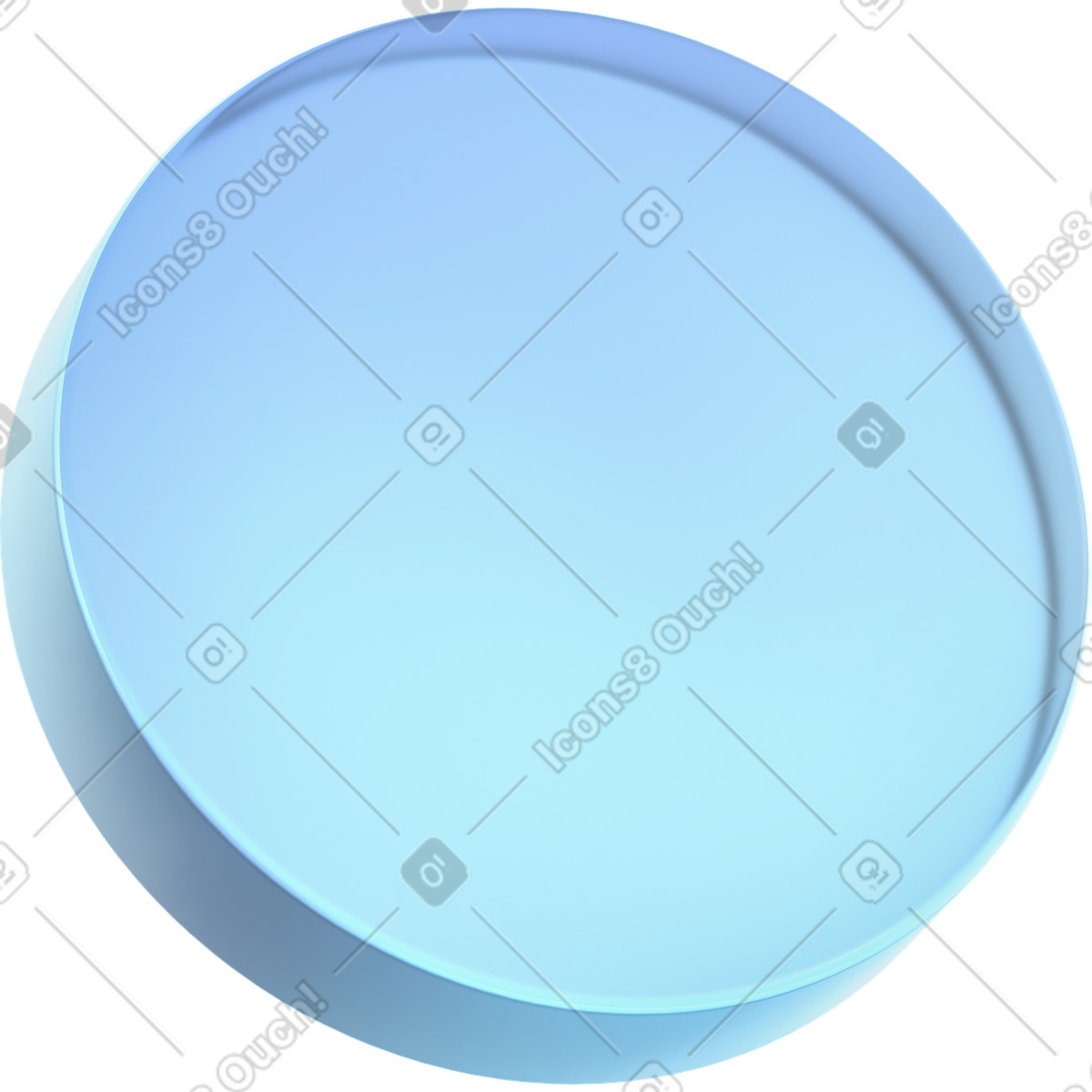 下载 3D Glassy 风格的 单色厚玻璃镜片 插画，支持 PNG、SVG 格式