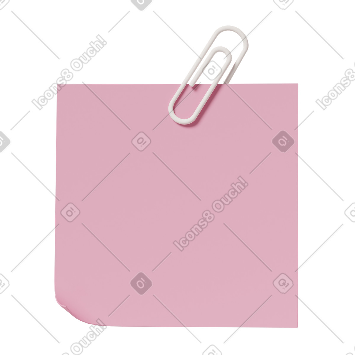 Pink sticky note illustration in 3D Casual life style download in PNG, SVG