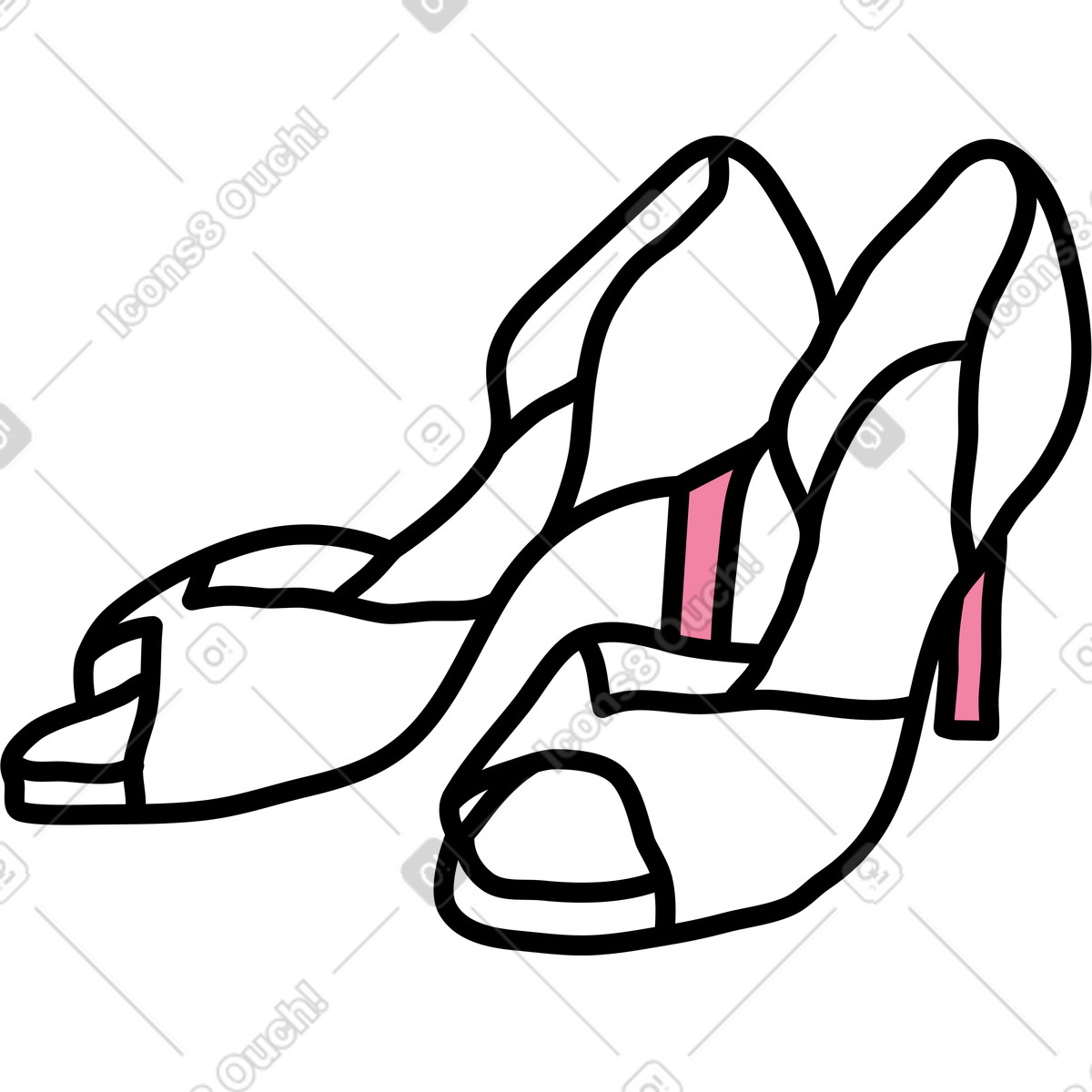 Notes スタイルの ダンスシューズ のイラストをPNG、SVG形式でダウンロード