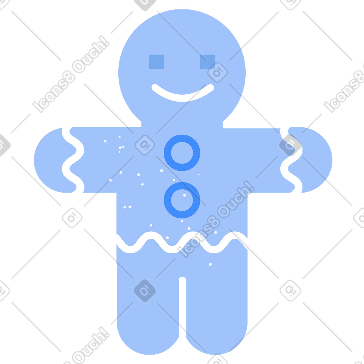 Omino di pan zenzero illustrazione in stile Clip scarica in PNG, SVG