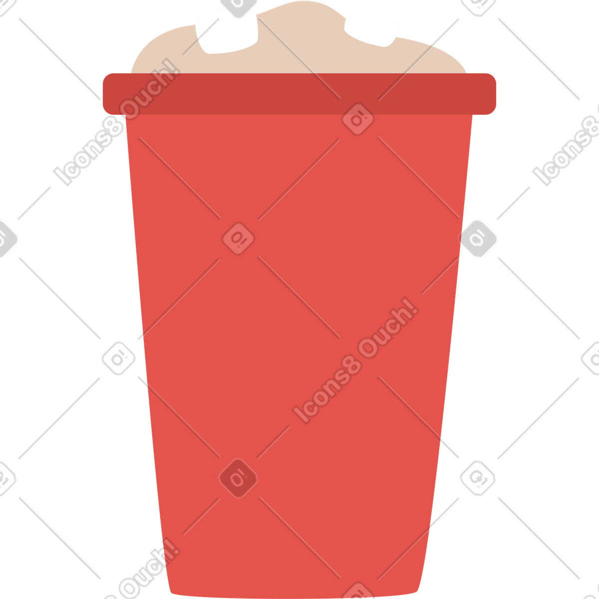 Ilustração de Café com marshmallow em no estilo Lagom para baixar em PNG, SVG