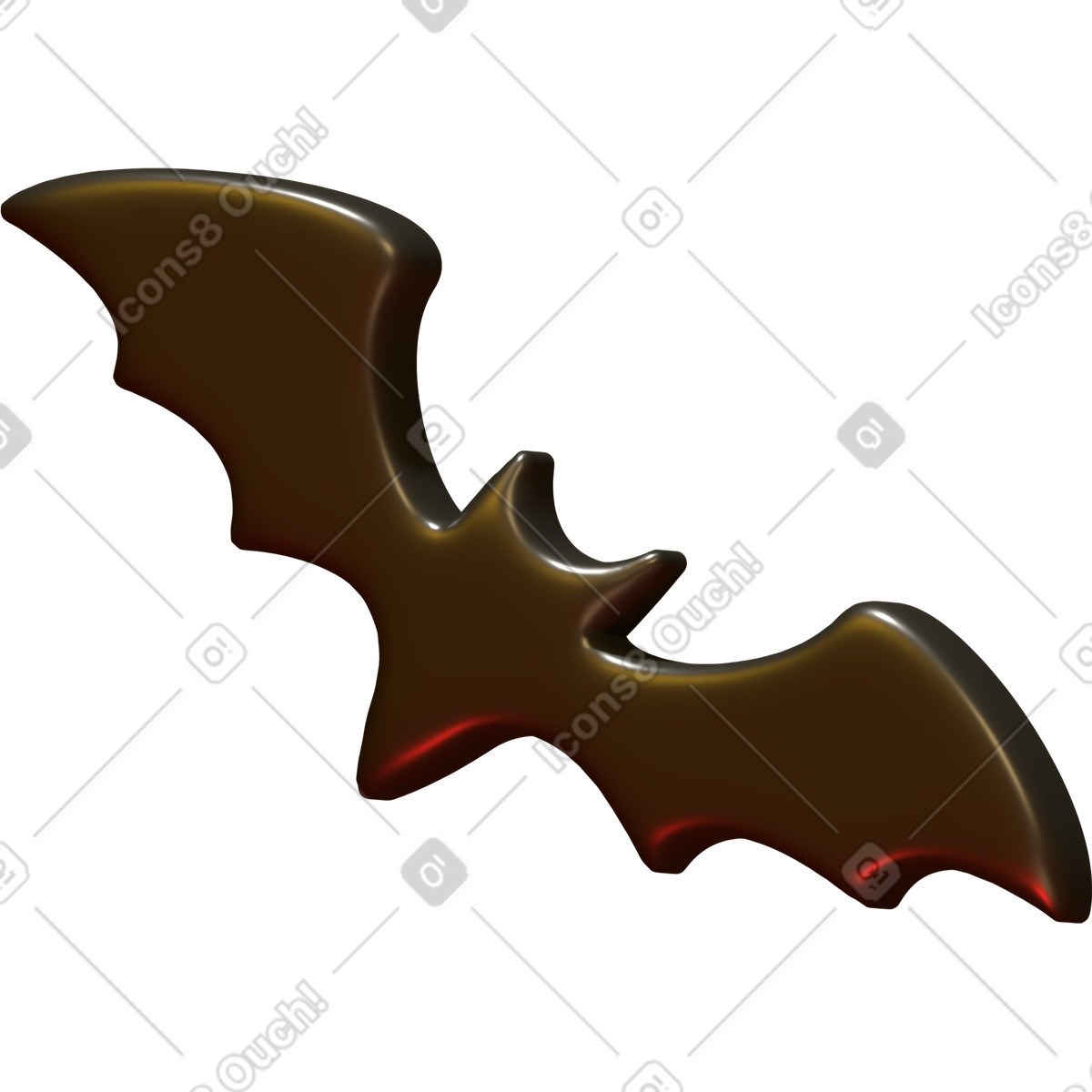 Ilustración Murciélago negro 3d en estilo Lettering a descargar en PNG y SVG