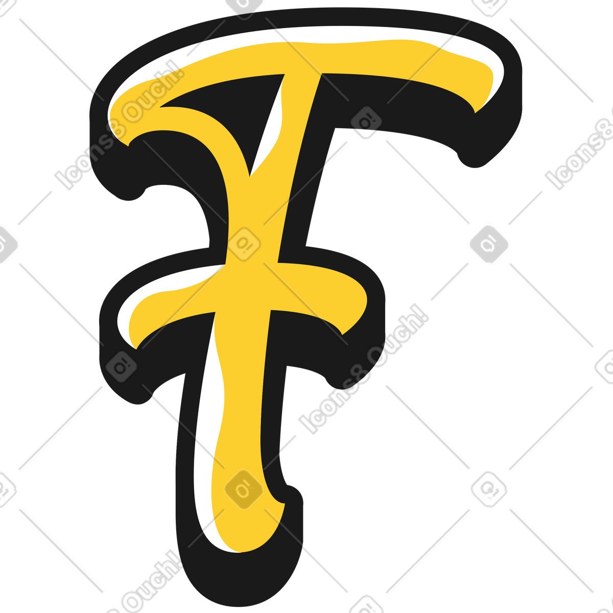 Taxi 스타일의 대문자 f 일러스트레이션 PNG, SVG 다운로드