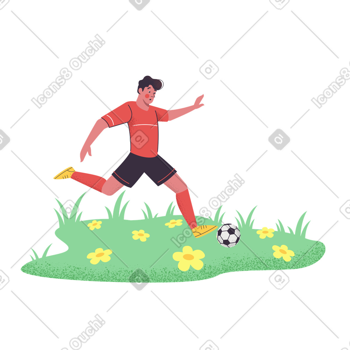 Male participant in a soccer match illustration Pale style download PNG, SVG