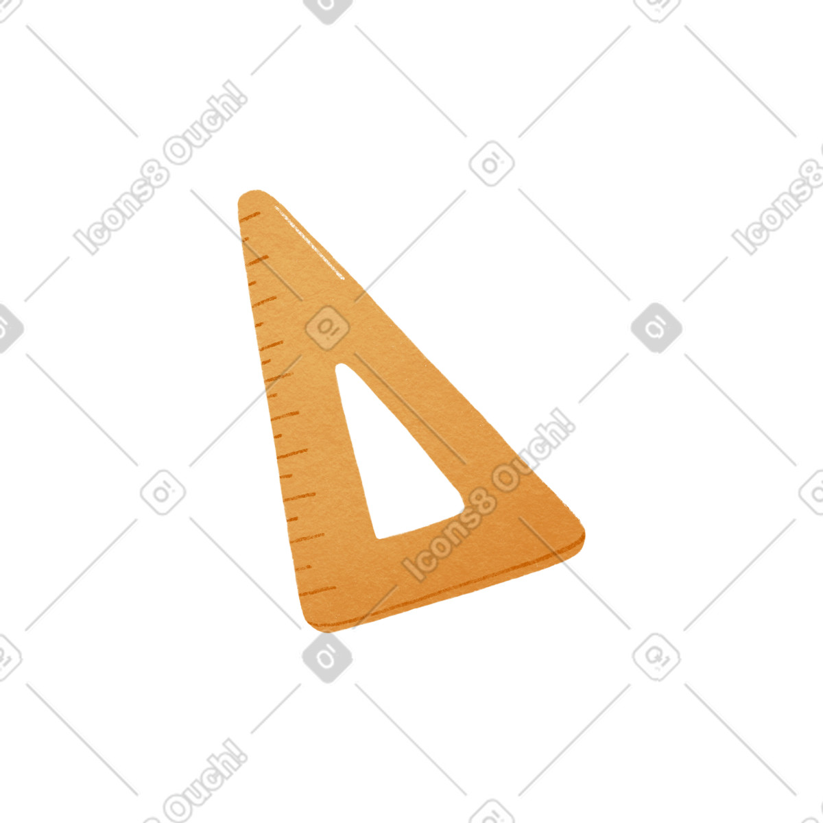 Woolly スタイルの Yellow triangular ruler のイラストをPNG、SVG形式でダウンロード