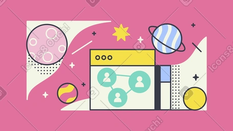 Open space animated illustration in GIF, Lottie (JSON), AE