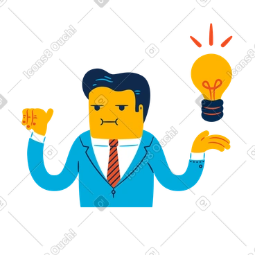 Businessman came up with idea PNG, SVG