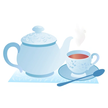 A vintage sugar bowl with intricate floral patterns is positioned next to a delicate teacup that features a matching design. The sugar bowl has a polished finish and a decorative lid resting slightly off to the side. The teacup is filled with a light-colored beverage and sits atop a small saucer. A teaspoon is placed next to the teacup, completing the elegant arrangement. The overall scene is set on a textured tablecloth, enhancing the vintage aesthetic.