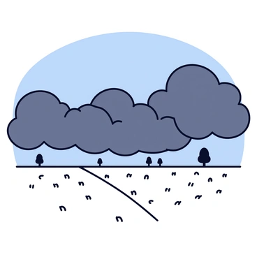 Dramatic dark clouds gathering over a landscape before a storm