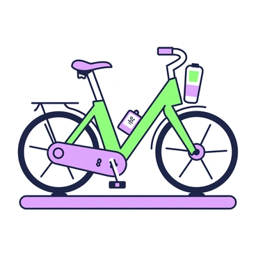 A stationary bike designed to resemble an urban commuter bicycle