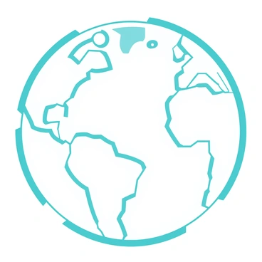 A globe showing the continents shaped from interconnected digital footprints.