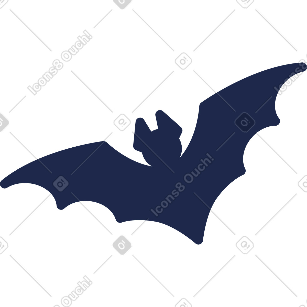 Ilustración Silueta de murciélago en estilo Outline a descargar en PNG y SVG