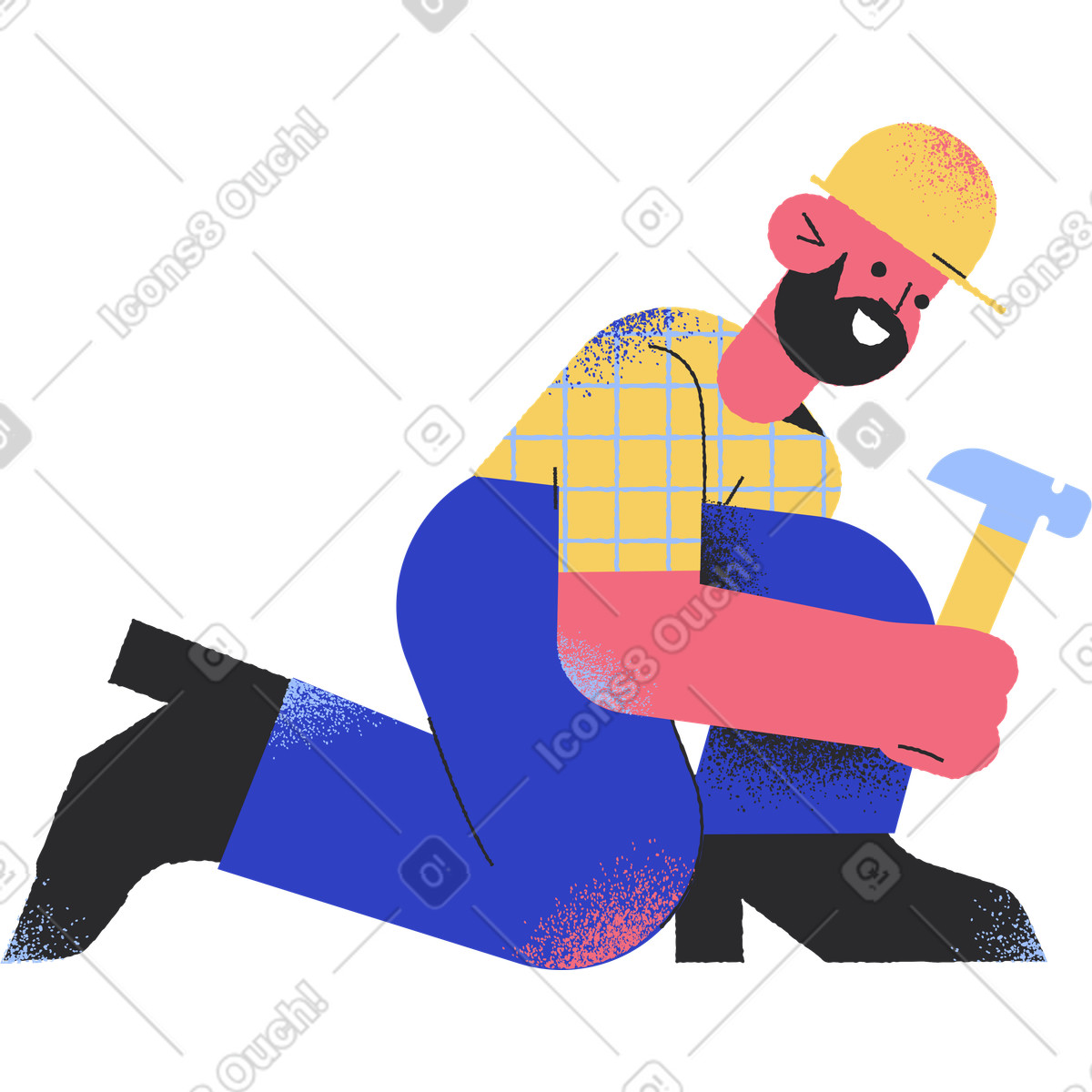 Ilustración Trabajador en estilo Pablo a descargar en PNG y SVG