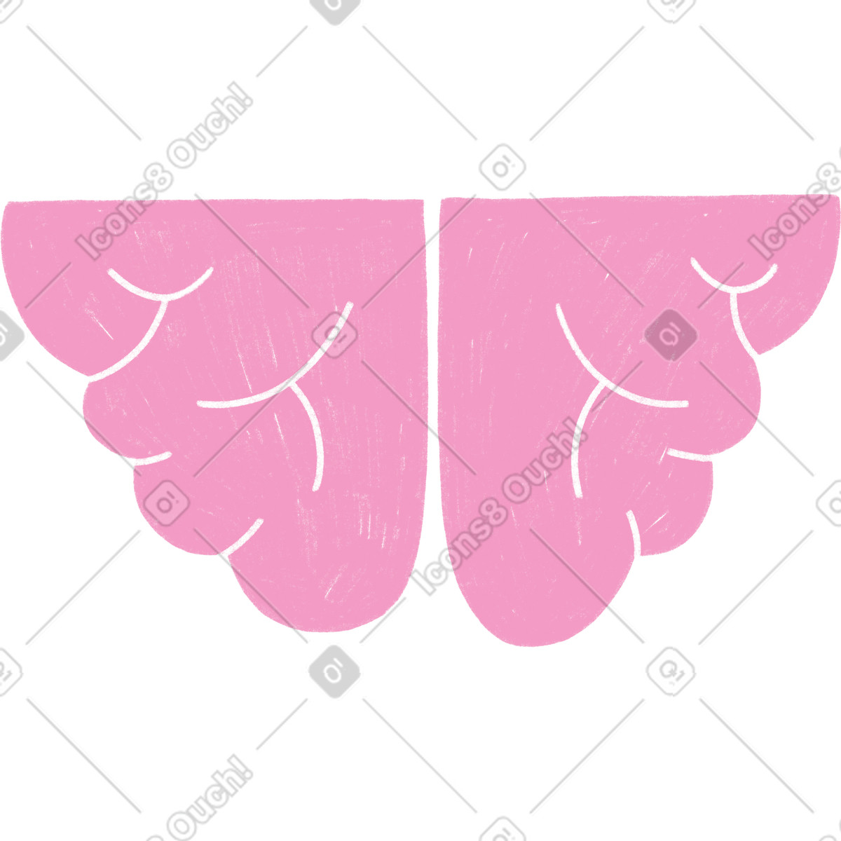 Ilustración Pink brain en estilo Tutti a descargar en PNG y SVG