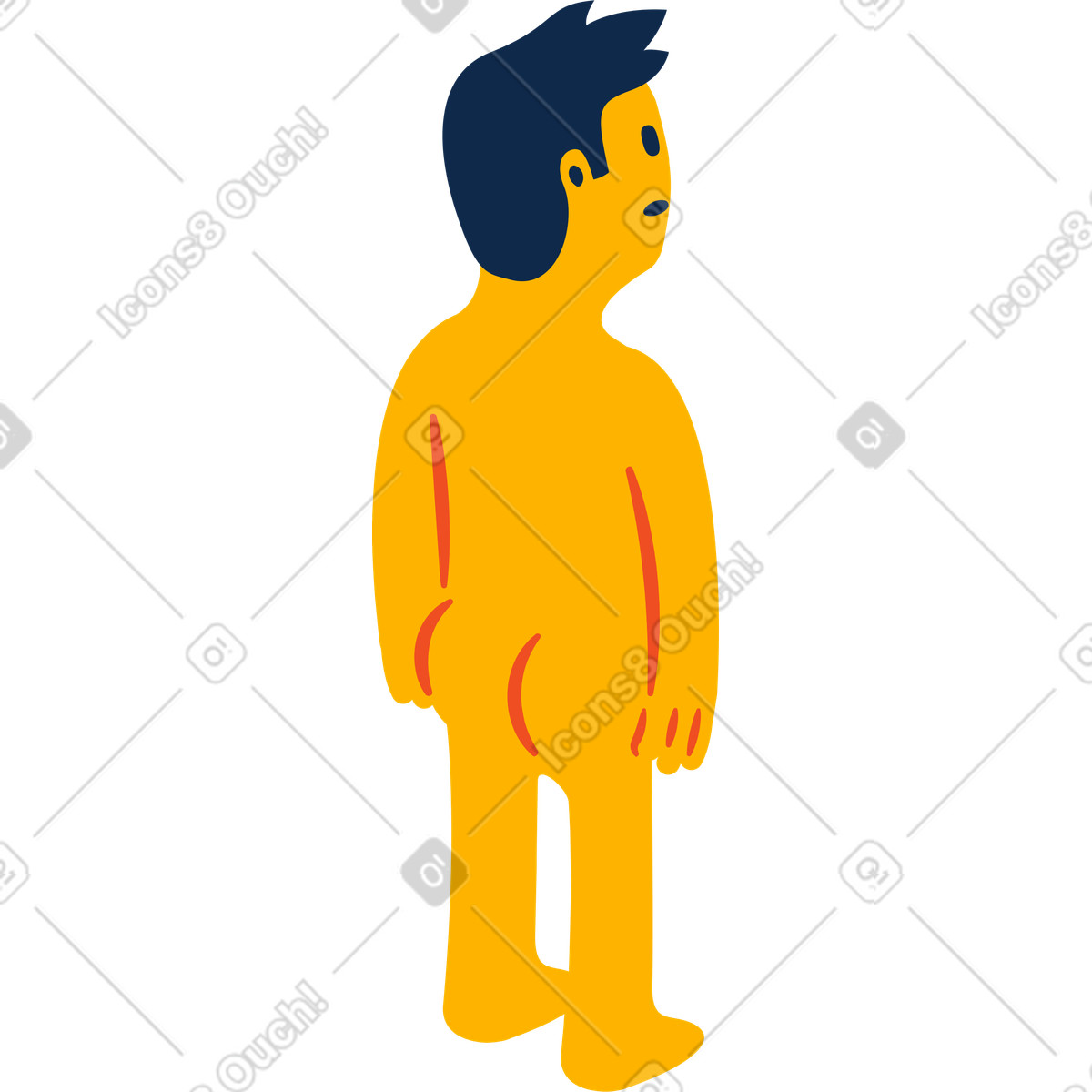 Flame スタイルの 裸の男 のイラストをPNG、SVG形式でダウンロード