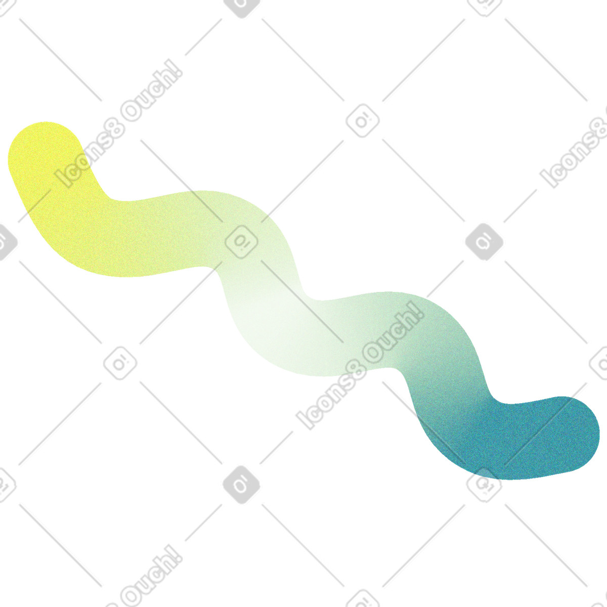 Green wavy line illustration in Morphis style download in PNG, SVG