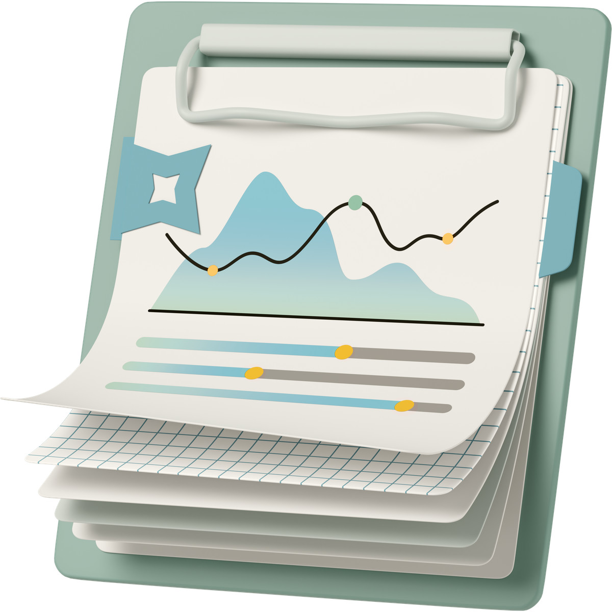 Ilustração de Analytics chart with ai em no estilo 3D Casual life para baixar em PNG, SVG