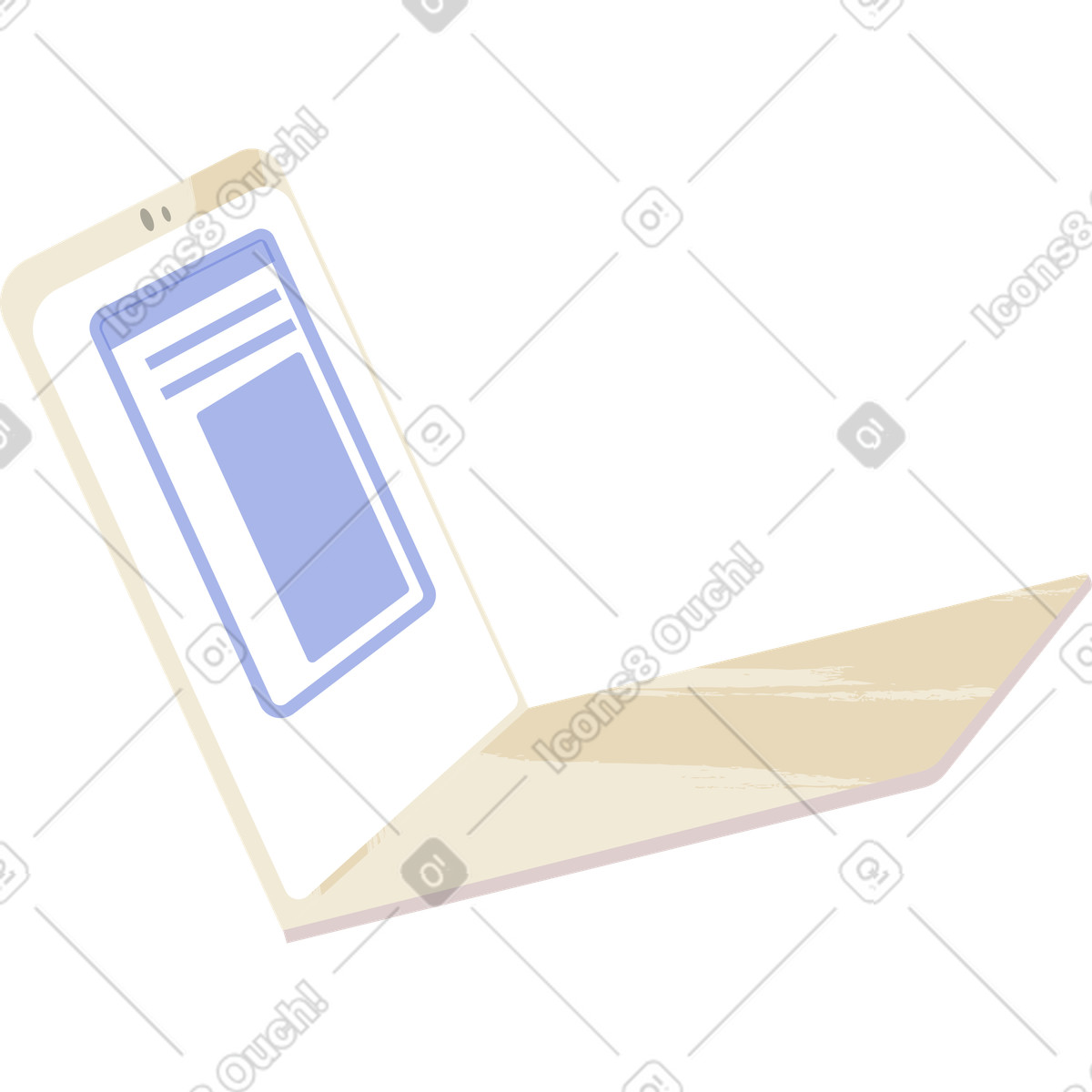 Ilustración animada Libreta abierta beige en estilo Juicy a descargar en GIF, Lottie (JSON), AE