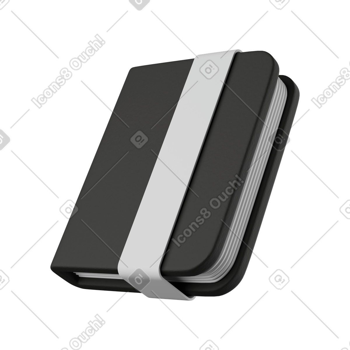 Black Notebook illustration in 3D Kindy style download in PNG, SVG