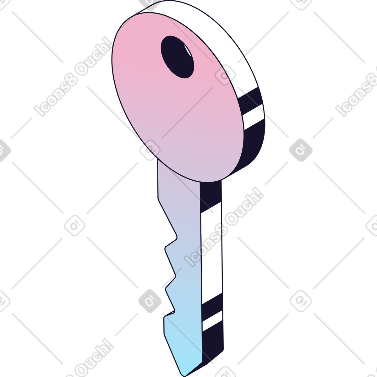 Ilustración Llave en estilo Node a descargar en PNG y SVG