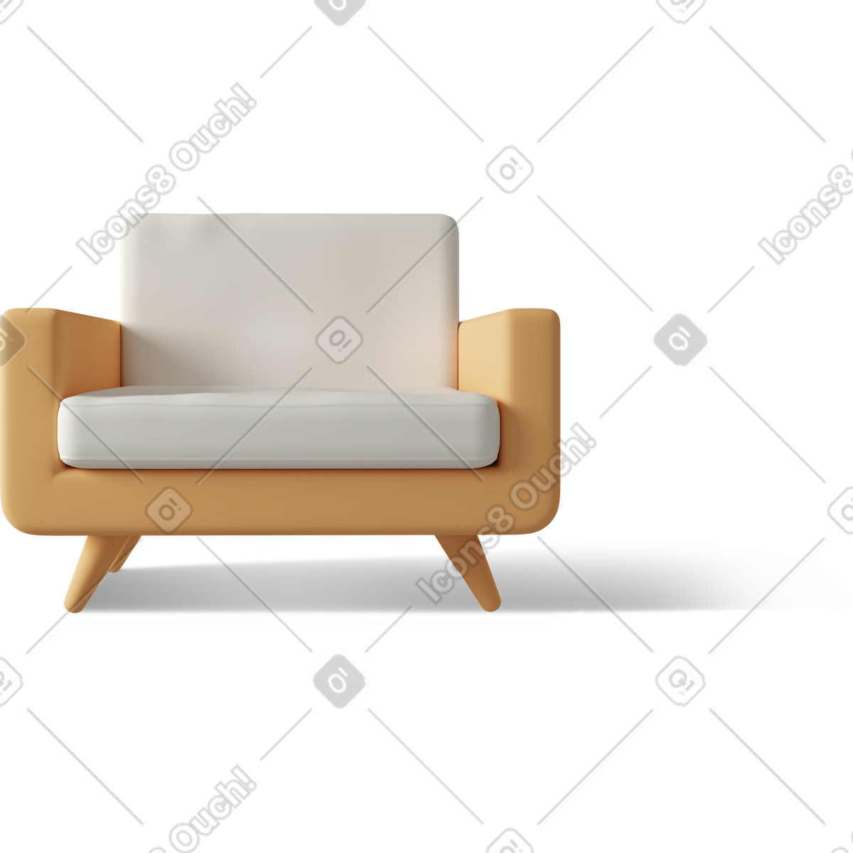 Ilustração de Yellow armchair em no estilo 3D Casual life para baixar em PNG, SVG