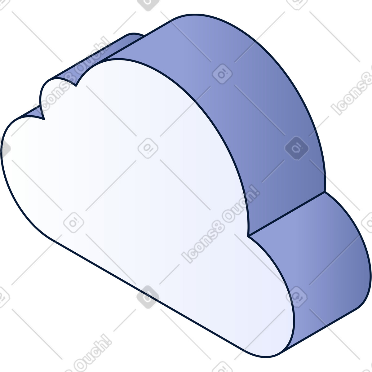 Simbolo isometrico di archiviazione cloud illustrazione in stile Neat scarica in PNG, SVG