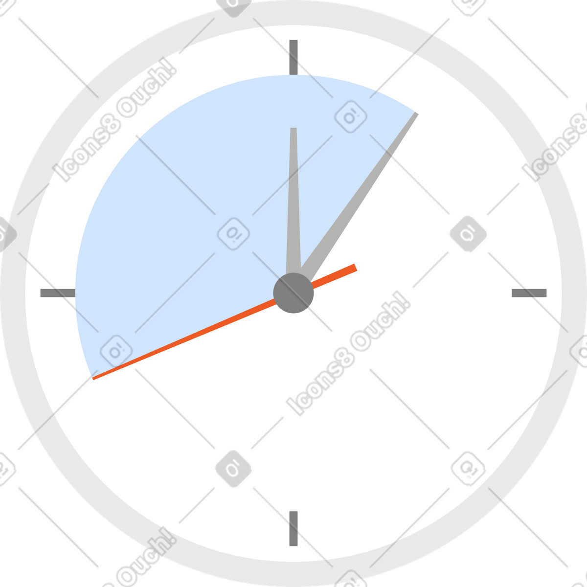 Clock illustration in Tiny style download in PNG, SVG