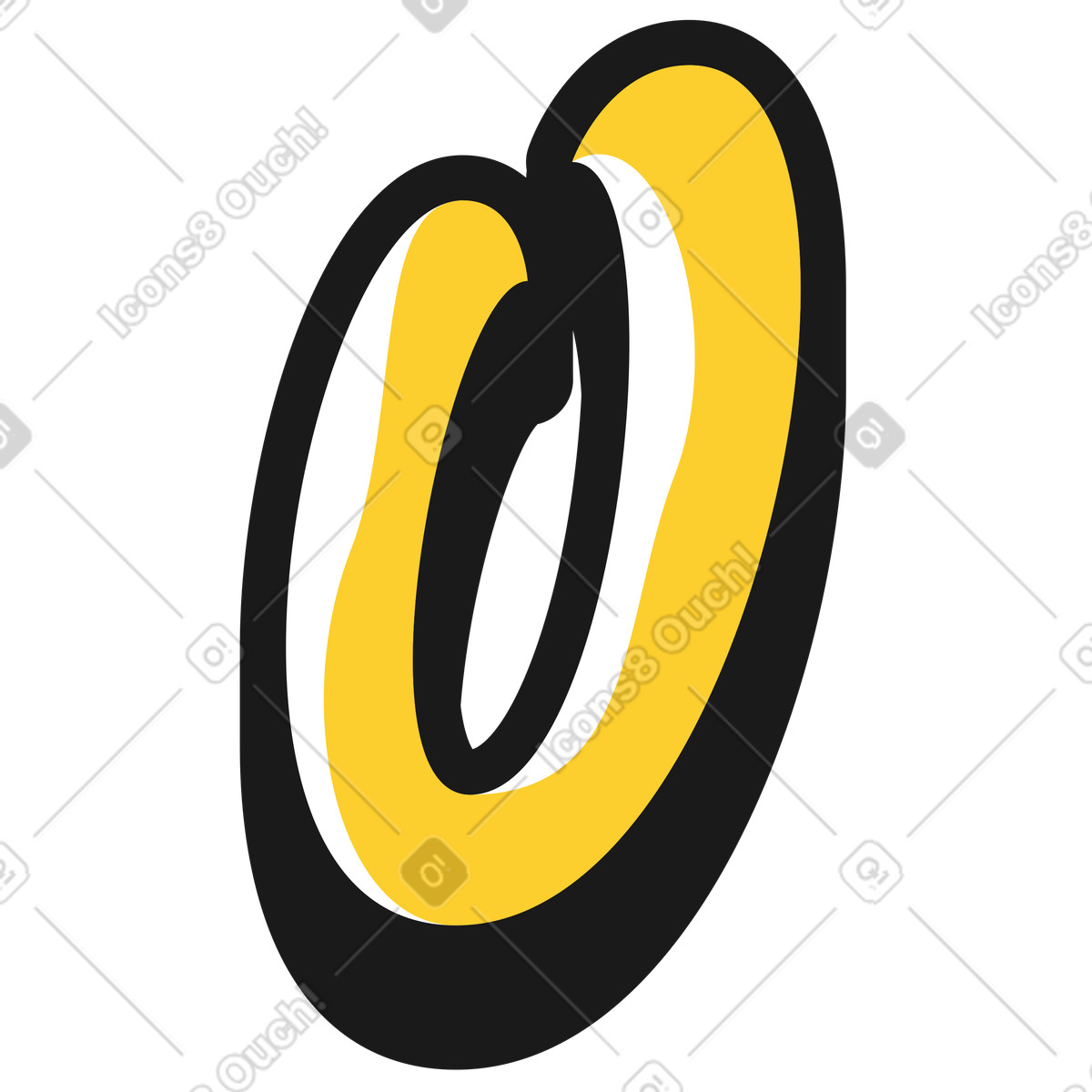 Lowercase letter v illustration in Taxi style download in PNG, SVG