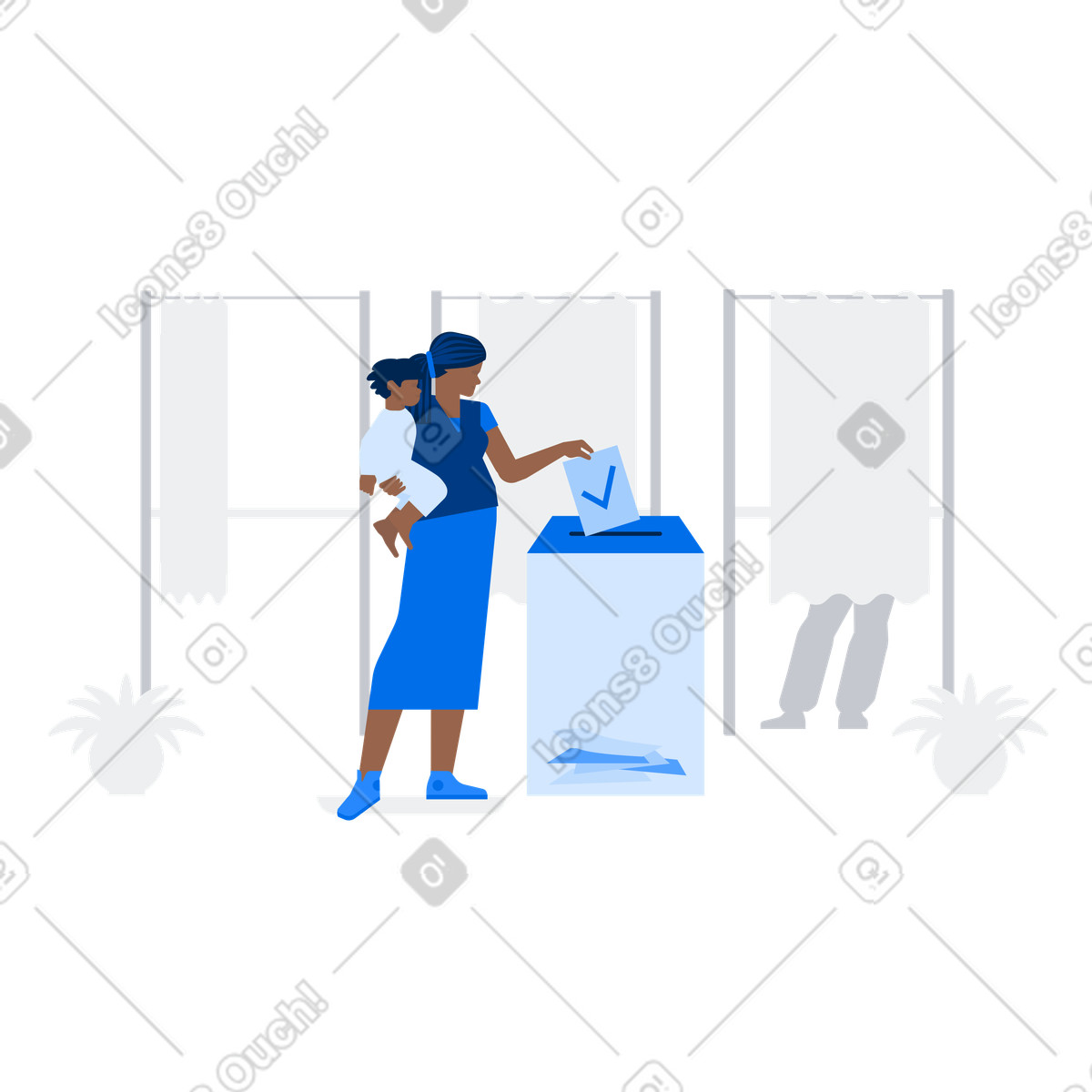 Abstimmung im wahllokal-Illustration Urban-Stil als Download in PNG, SVG
